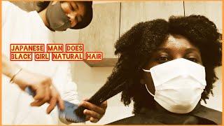 BLACK GIRL GETS NATURAL 4C HAIR DONE IN RURAL JAPAN  (shocking results!!!)//or