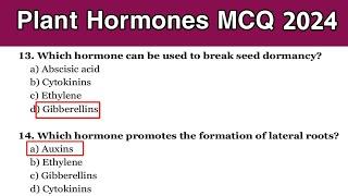 Plant Hormones MCQ 2024 | Plant Physiology MCQ | Biology MCQ for All  Competitive Exams