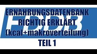 FDDB Ernährungsdatenbank richtig erklärt(kcal + Makroverteilung) Teil1