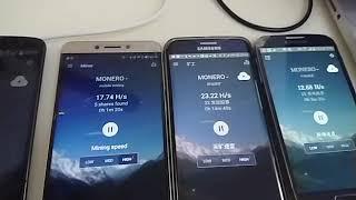 Hashing with minergate by using android mobile phone.