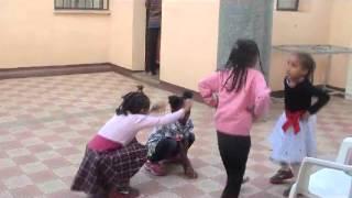 Leya and Ruta playing game with Asmara kids (Eritrea)