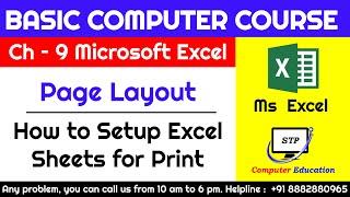 Ms Excel Chapter - 9 Page layout Tab | How to Setup Excel Sheets for Print