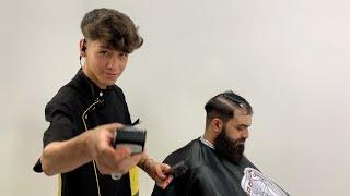 EKİBİMDEN EN GENÇ KALFAYA TIRAŞ OLDUM!!? (DAHA 16 YAŞINDAA!!) & HE IS ONLY 16 YEARS OLD BARBER !!?