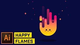 Happy Fire Artwork - Adobe Illustrator Tutorial