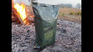 Camping with Lithuanian Food Rations Daytime & Nighttime Outdoor MRE Review Field Test