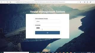 Hostel Management System in PHP with source code