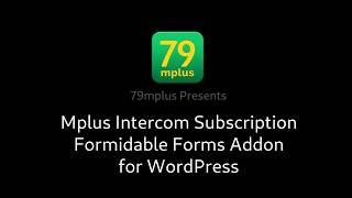 Intercom Subscription Plugin for Formidable Forms on WordPress