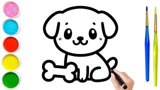 Cute Dog drawing tutorial for kids | Step by step | Drawing for kids | Drawing drawing