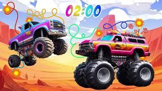 3 Minute Bomb Timer - Trucks Explosion   With Sound Effect - Countdown Mayhem