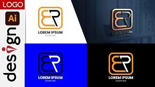 BR Modern Logo Design in Illustrator | Adobe Illustrator CC 2023