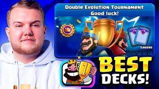 BEST DOUBLE EVOLUTION TOURNAMENT DECKS IN CLASH ROYALE!