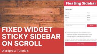 how to make sticky sidebar or fixed widget in wordpress in 2020