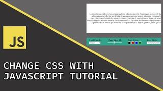 Change CSS Styles with JavaScript | Javascript Beginner Project Tutorial (DOM)