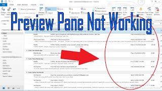 How To Fix Microsoft Outlook 2016 Preview Pane Not showing/Working