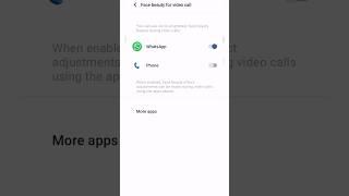 How to set face beauty effect for whatsapp video call in vivo y22 #youtube  #trending