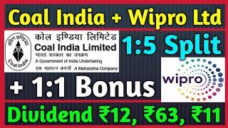 Wipro Ltd + Coal India • Stocks Declared High Dividend, Bonus & Split With Ex Date's