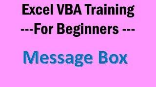 Excel VBA Tutorial 03 - Message Box