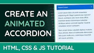 How to Create an Animated Accordion/Collapsible Content - HTML, CSS & JavaScript - Website Tutorial