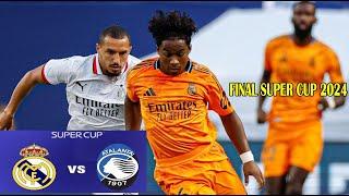 Real Madrid vs Atalanta - Uefa Super Cup 2024 - Mbappe, Endrick 2 Goals! - Highlights & All Goals