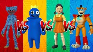 SUPERHERO COLOR DANCE CHALLENGE Glamrock Freddy Squid Game Huggie and Blue Rainbow