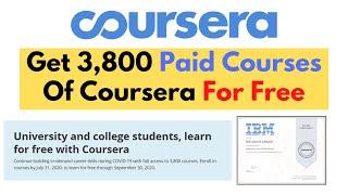 Get 3,800 Paid Courses Of Coursera For Free | Coursera Courses For 100% Free With Free Certificates