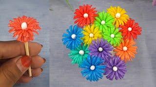 How to Make Flower With Drinking Straw || DIY Flower || Straw Craft Idea