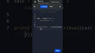 Calculator with single line of Python Code | Python Calculator