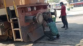 Maintenance of locomotive at diesel loco shed