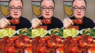 Delicious braised chicken thigh fried vegetable| MALIN #002 #mukbang #eating #food