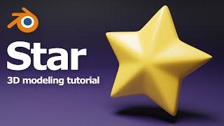 How to make a Star in Blender, 3D modeling tutorial for beginners