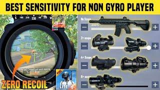 BEST SENSITIVITY SETTING FOR NON GYROSCOPE PLAYER  | PUBG LITE  SENSITIVITY ZERO RECOIL