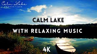 Calm Lake Boat with Relaxing Piano Music & Still Water | 4K Relaxation Video