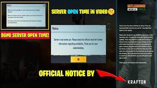 bgmi server is not online yet | KRAFTON NOTICE ON SERVER OPEN TIME | bgmi server open time