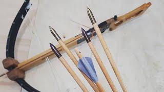 How to Make Crossbow Bolts - Steel Tip Wooden Shaft