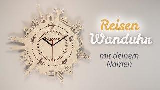 Geschenkartikel für Reisefans - Wanduhr Reiseliebhaber