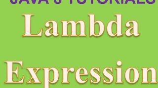 Lambda Expression in Java 8