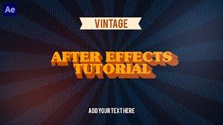 Retro Title Animation In After Effects | After Effects Tutorial | Effect For You