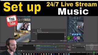 How to set up a 24/7 live stream! For music or reruns! VLC + OBS