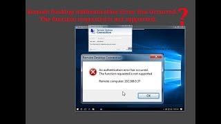 An authentication error has occurred error in remote desktop solution