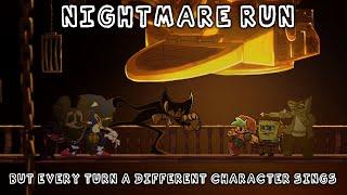 [FNF BETADCIU] Nightmare Run but Every Turn a Different Character Sings