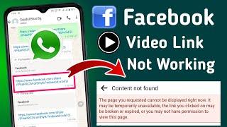 Facebook content not found problem ! Facebook video not play problem ! fb video link not working