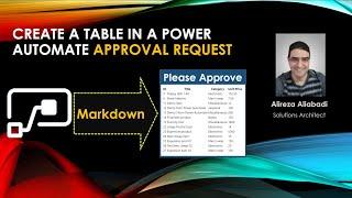 How to create a table in Power Automate Approval request -  Markdown