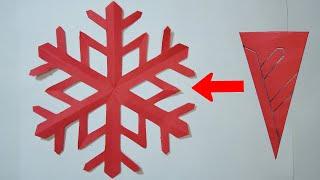 How to Make 6-Pointed Snowflakes with Paper and Scissors | Easily and Quickly.