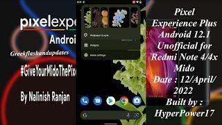 Pixel Experience Plus Android 12.1 Unofficial for Redmi Note 4/4x Mido