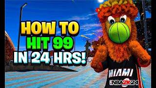 HOW TO HIT 99 OVERALL IN 24 HOURS ON NBA 2K24!! EASY AND FAST 99 OVERALL METHOD!!