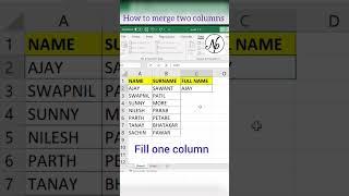 How to combine two columns in excel / Merge columns in excel / Excel trick #2