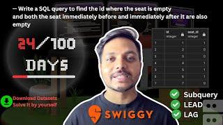 SQL Data Analysis Interview Question #24/100 | SQL Challenge | SQL Tutorials | Swiggy Business Analy