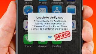 Unable to Verify App An Internet Connection is Required to Verify Trust of the Developer | iPhone