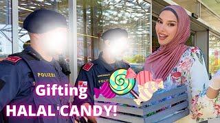 GIFTING  HALAL CANDY TO HARD WORKING PEOPLE! (Guaranteed to make you smile)