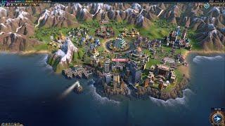 Civ 6 AI Only Timelapse: Cities Through the Ages